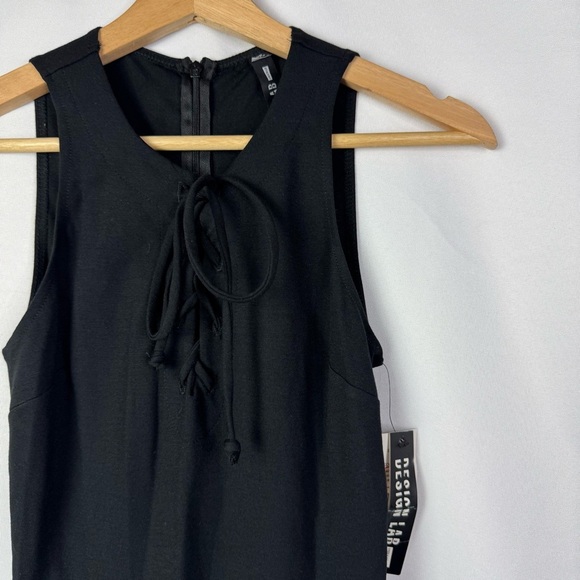 Lord & Taylor Design Lab Black Lace Up Bust Fit & Flare Mini Dress XS - Picture 3 of 4